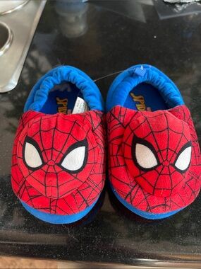 Spiderman Red and Blue Kids Plush Slip-Ons
